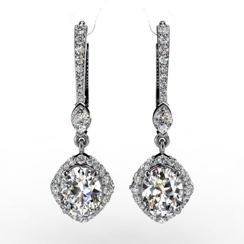 18k White Gold Earring 1.964ct - 3600617-18kw